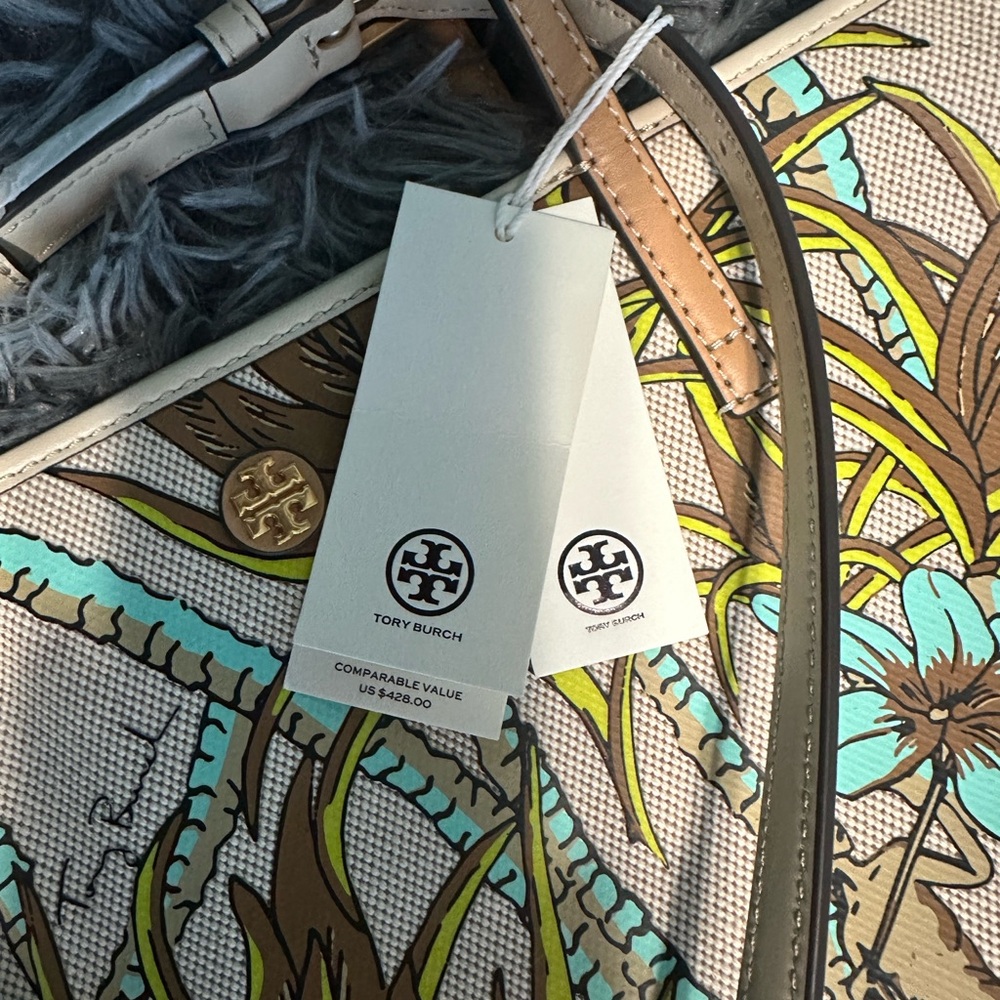 TORY BURCH Tropical Print Tote Bag